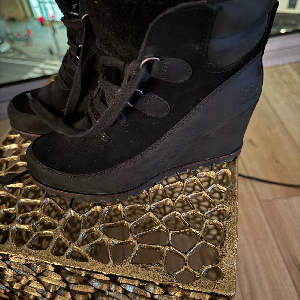 UGG Women's Black Wedge Boots